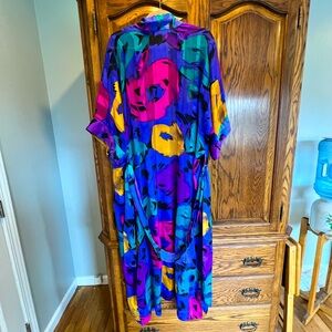 Vintage I. Magnin 100% silk 80s 90s style robe/ duster